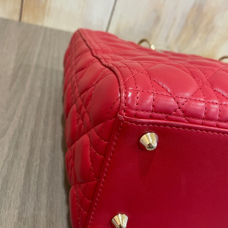 Dior CAL44560紅羊皮金釦Lady Dior黛妃包6x7-5