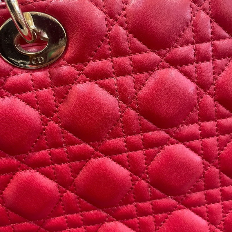 Dior CAL44560紅羊皮金釦Lady Dior黛妃包6x7-24