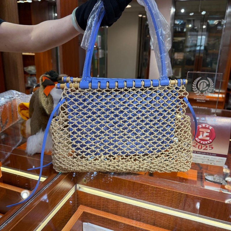✨持有香港正品正貨標籤(只做全新)✨Goyard Aligre Bag 手工編織袋 淺藍色-2