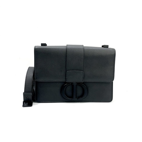 Dior 黑牛皮30 Montaigne 黑釦下蓋斜背蒙田包 so black