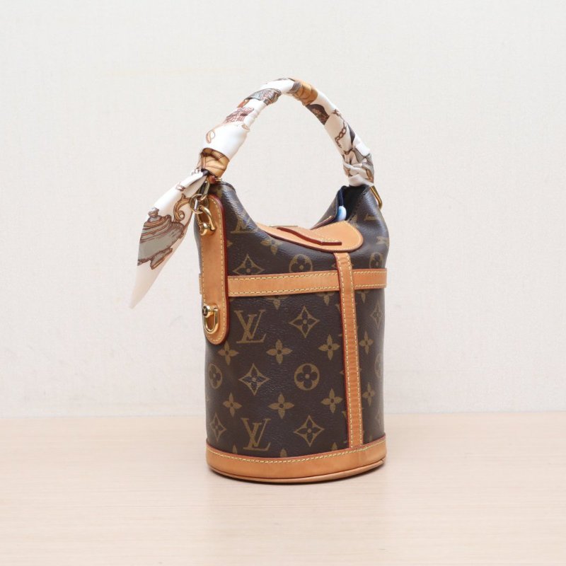LOUIS VUITTON(路易威登) DUFFLE 薯條斜背包/手拿包 老花 PVC 金扣 2019-7