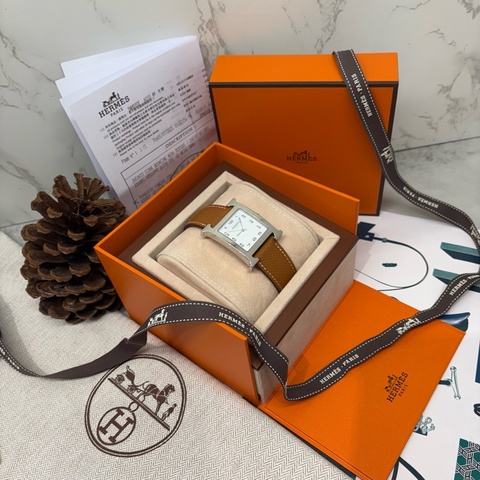 HERMES愛馬仕｜腕錶34mm手錶/石英腕錶Heure H腕錶，34 mm金棕銀