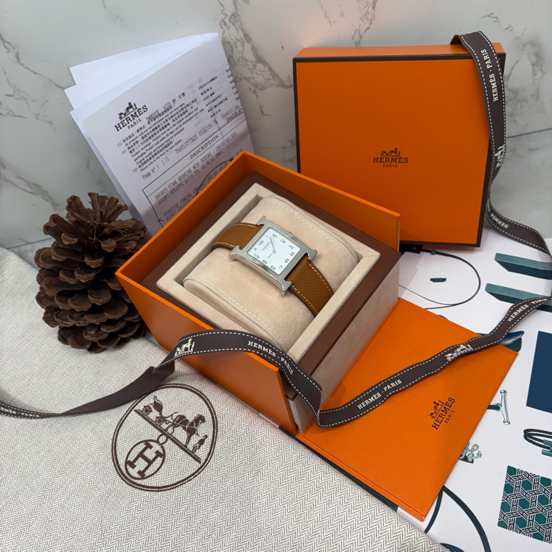 HERMES愛馬仕｜腕錶34mm手錶/石英腕錶Heure H腕錶，34 mm金棕銀-1