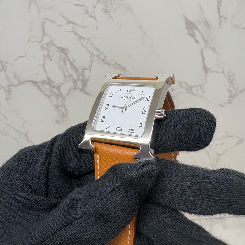 HERMES愛馬仕｜腕錶34mm手錶/石英腕錶Heure H腕錶，34 mm金棕銀-3
