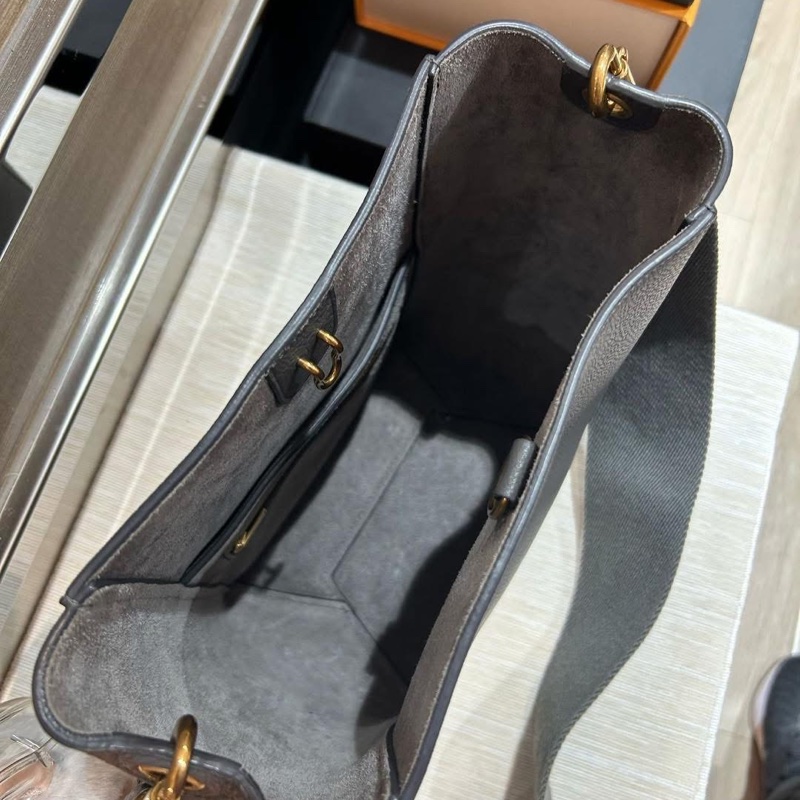 Celine sangle small bucket Grey-3
