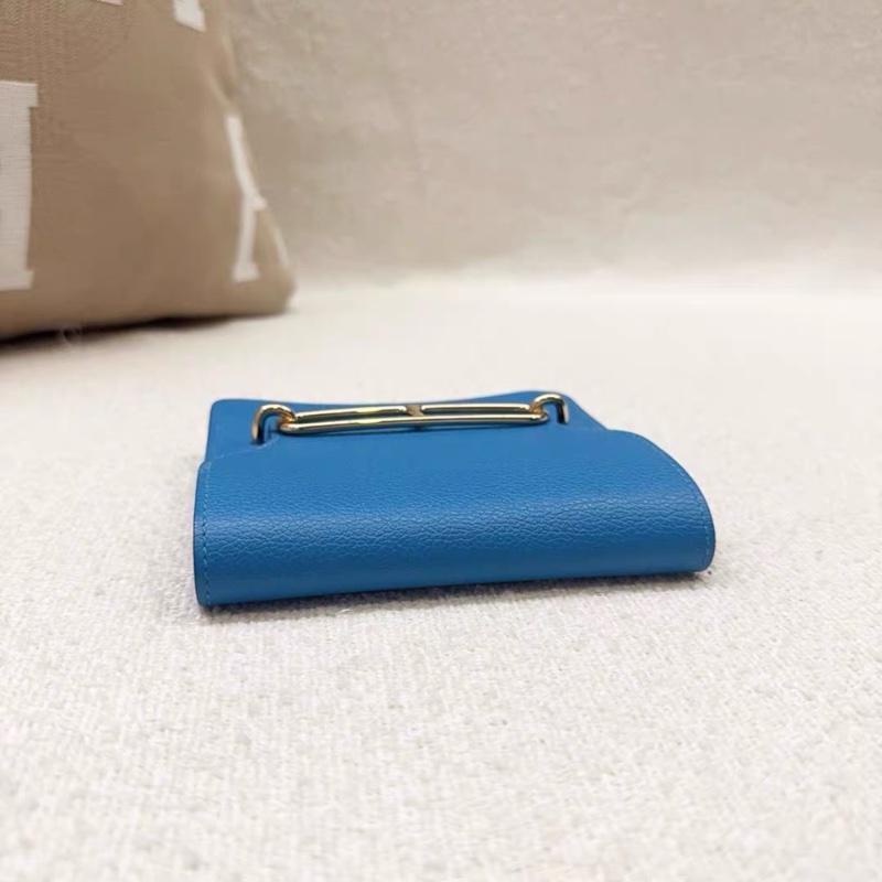 99新 Hermes愛馬仕 roulis slim豬鼻子錢包腰包 Z刻 Togo皮 弗羅里達藍銀扣-4