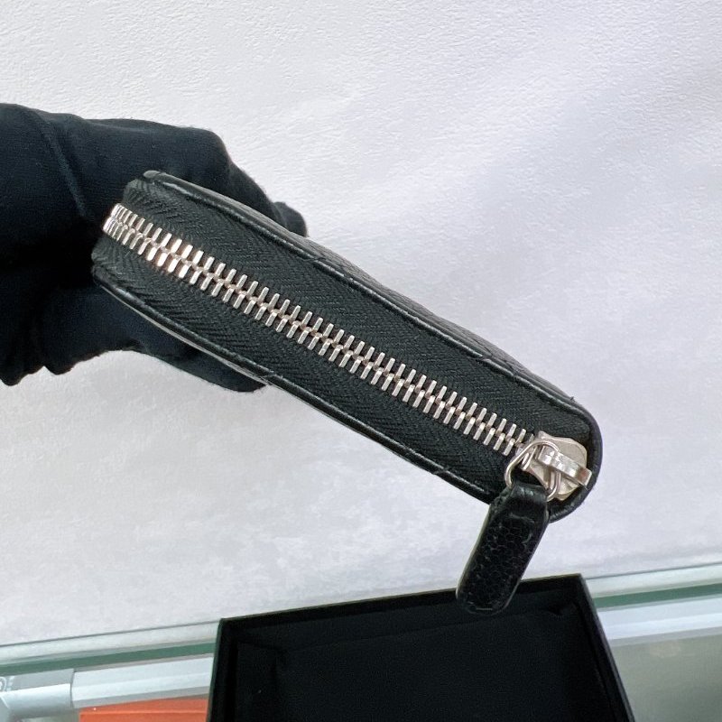 Chanel 黑銀拉鍊長夾/長銀包-8