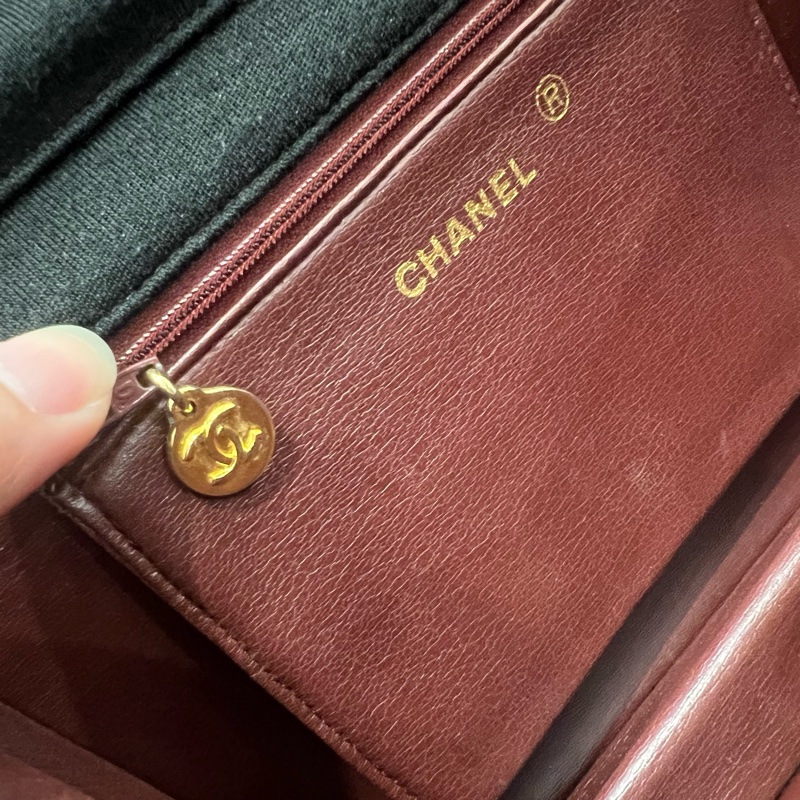 Chanel 香奈兒 vintage CF 布面 大方胖 豆腐包 黑 金釦-8