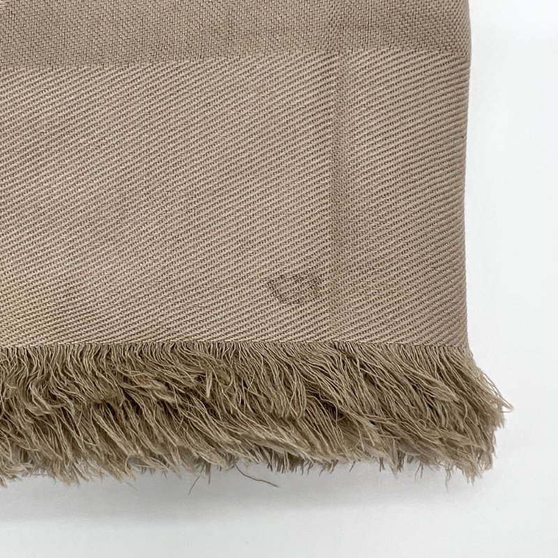 【劉涵竹-名人公益精品】 Louis Vuitton 灰杏色老花絲巾-6