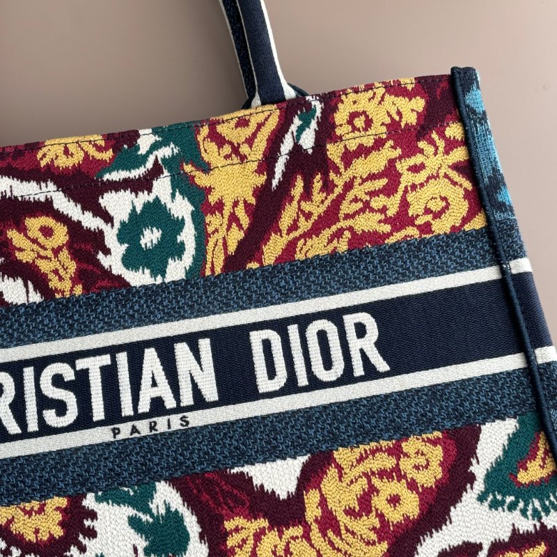 ::Christian Dior:: Book Tote 佩斯利圖騰刺繡托特包(中)手提肩背包-1