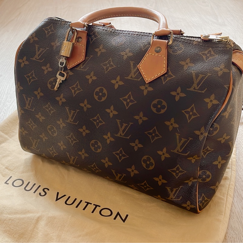 Louis Vuitton LV路易威登speedy 30 二手正品。波士頓包 手提包 枕頭包-0