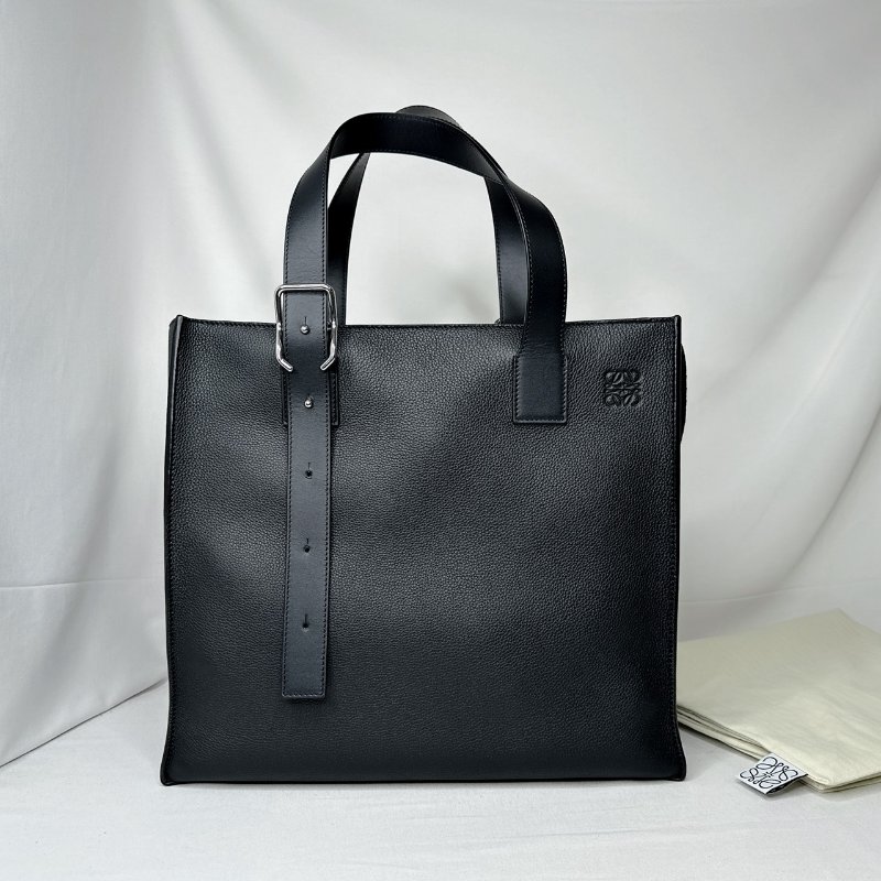 LOEWE Buckle粒面牛皮拉鍊托特包-0