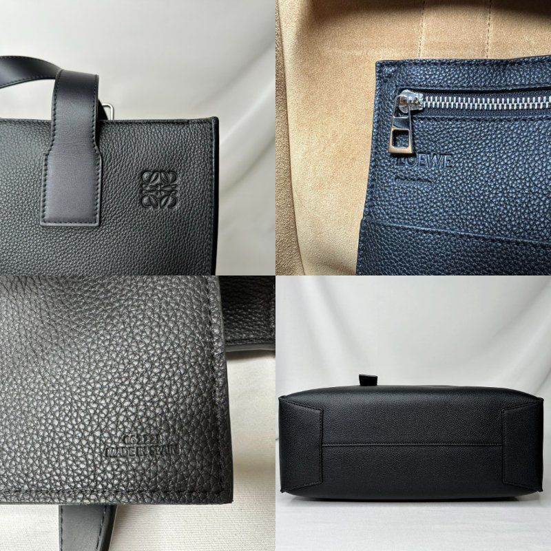 LOEWE Buckle粒面牛皮拉鍊托特包-7
