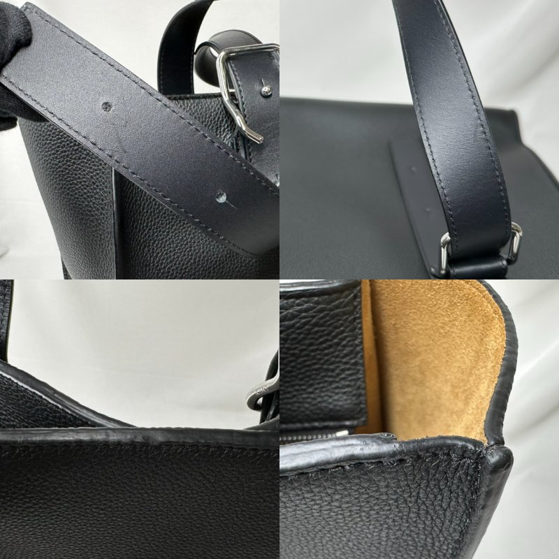 LOEWE Buckle粒面牛皮拉鍊托特包-8