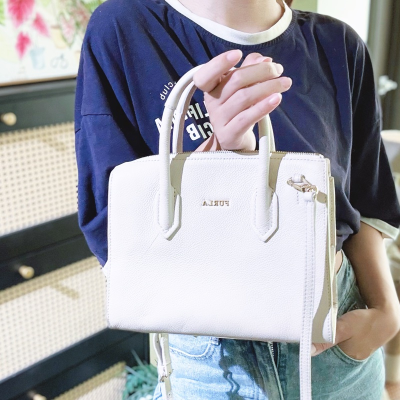 🌸 【FURLA 芙拉】經典手提包|溫柔米白色|可肩背-0
