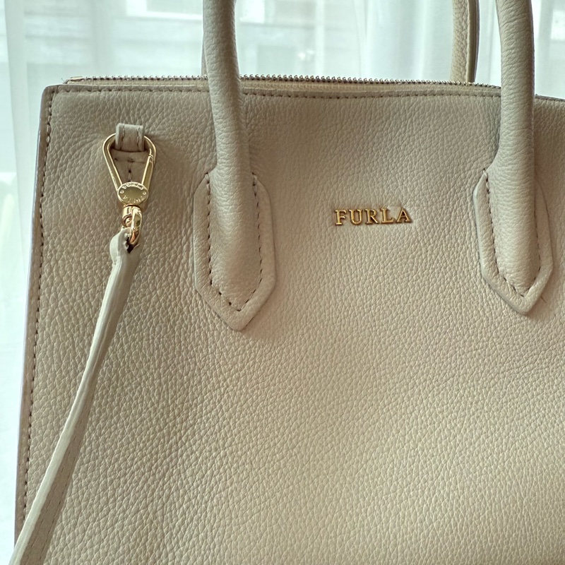 🌸 【FURLA 芙拉】經典手提包|溫柔米白色|可肩背-7