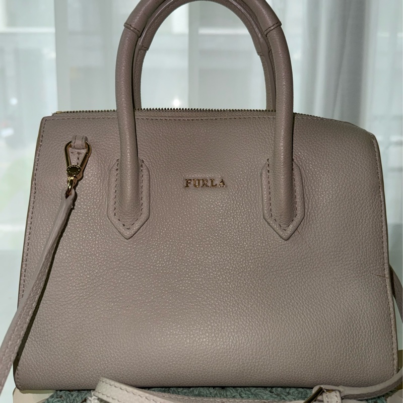 🌸 【FURLA 芙拉】經典手提包|溫柔米白色|可肩背-8