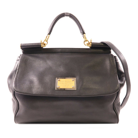D&G 牛皮皮革Shoulder Bag金扣手挽肩背兩用袋