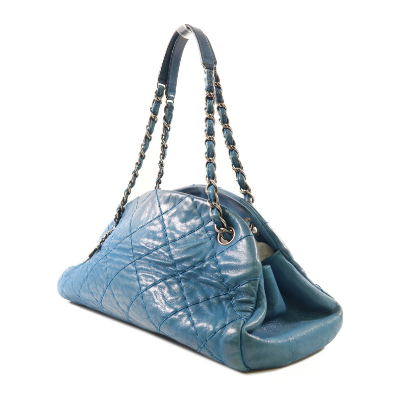 CHANEL 牛皮皮革Hand Bag銀扣鏈帶肩背袋-2
