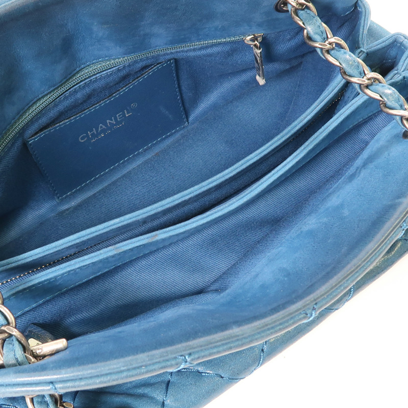 CHANEL 牛皮皮革Hand Bag銀扣鏈帶肩背袋-4