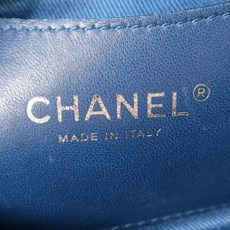 CHANEL 牛皮皮革Hand Bag銀扣鏈帶肩背袋-5