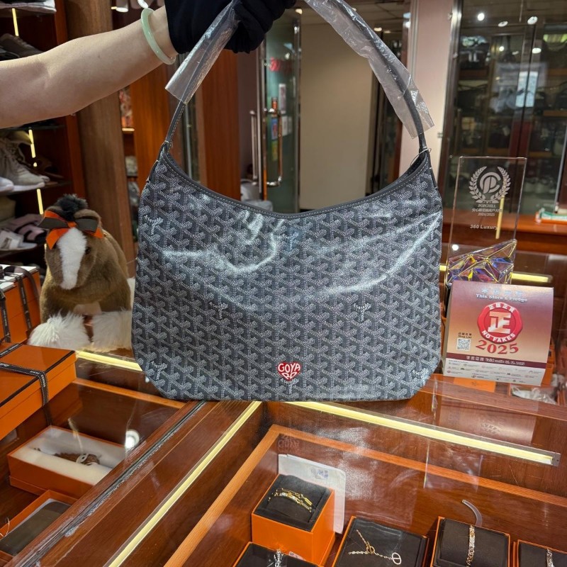 ✨持有香港正品正貨標籤(只做全新)✨ Goyard Hobo 灰色紅心-0