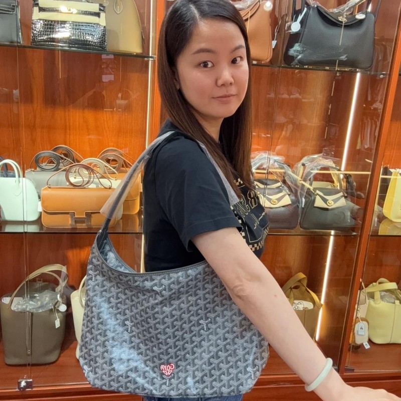 ✨持有香港正品正貨標籤(只做全新)✨ Goyard Hobo 灰色紅心-1