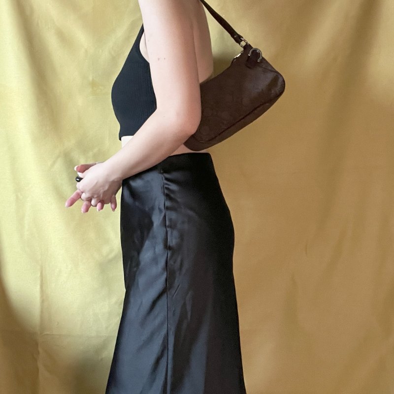 Ferragamo Gancini-print Shoulder Bag中古馬蹄扣啡色腋下包手提袋-2
