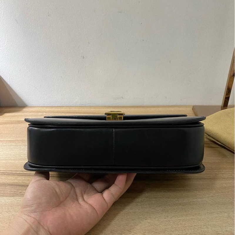 CELINE Vintage 馬車包 斜背包 黑色 Box皮 中古-2