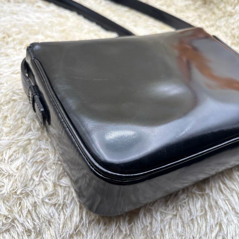 CELINE 移動星球 黑銀色 搪瓷皮 外縫線 斜背包 星球 中古 Vintage 全網唯一-5