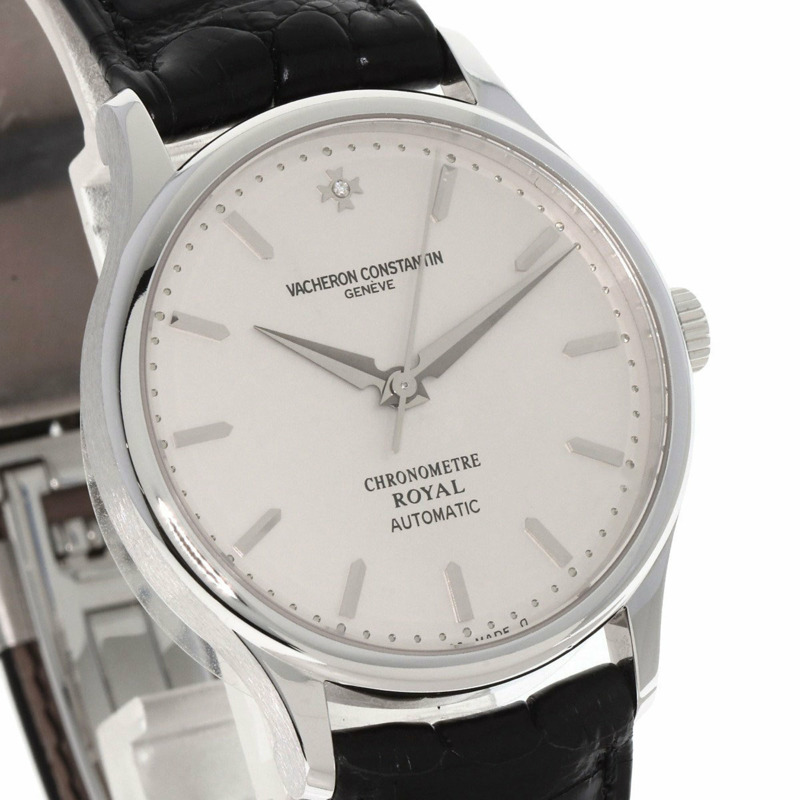 江詩丹頓 47021 000G 8653 Chronometer Royale 鑽石腕錶 18K 白金 皮革 男士 VACHERON CONSTANTIN-3