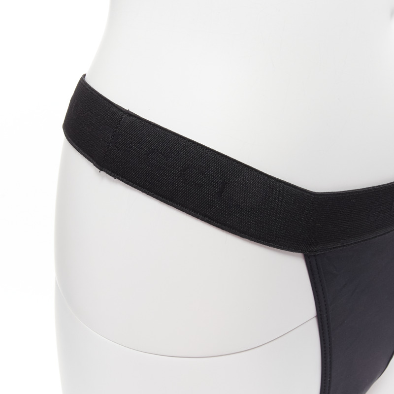 new GUCCI Tom Ford Vintage black GG logo thong bottom 2-pc bikini swim set S-7