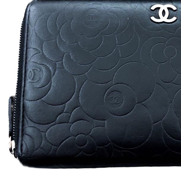 Chanel 山茶花壓紋長夾|經典稀有款 ✦fufu style精品✦ 二手香香包|Vintage入門首選|錢包.皮夾-5