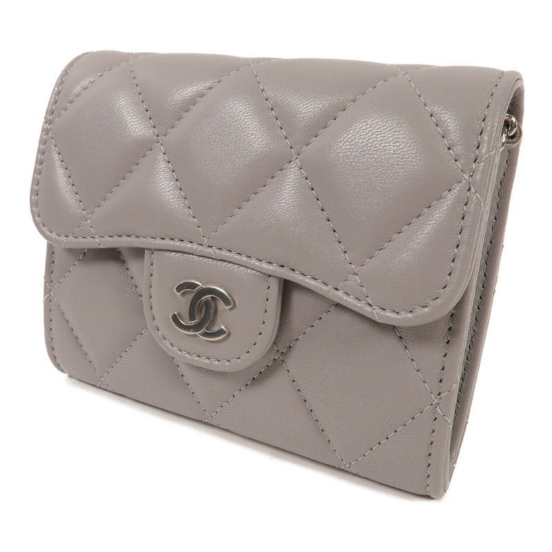 CHANEL 羊皮皮革Matelasse Mini銀扣肩背袋-2