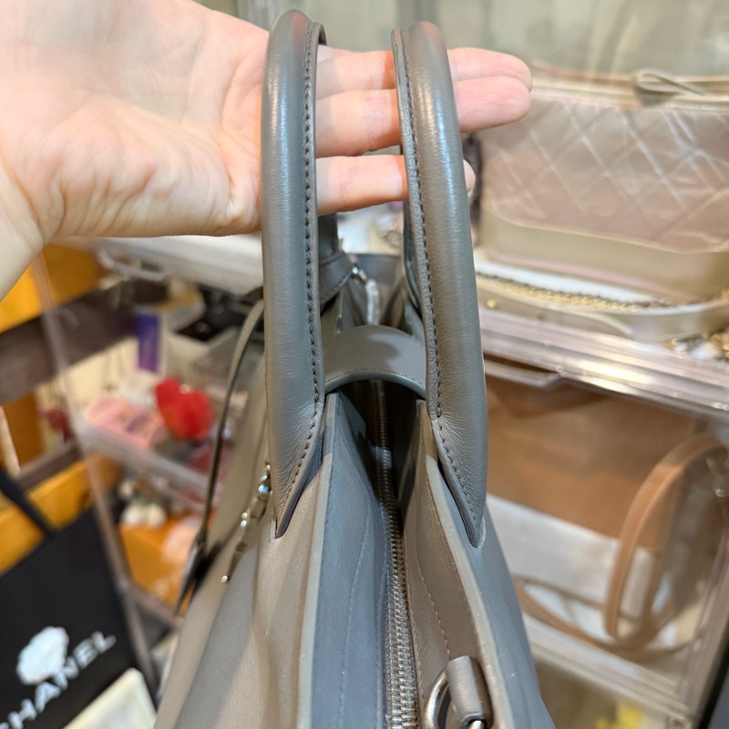 時尚的慵懶感 YSL裡外全皮革 大象灰 手提/斜背包 高級隨性的時尚風格-20