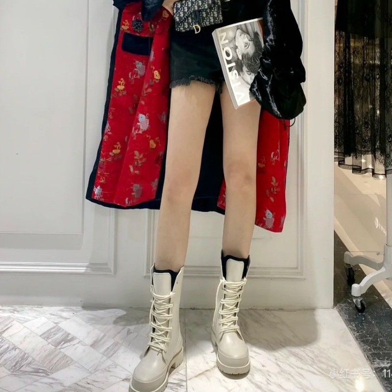 DIOR 白色 馬丁靴 雨靴 防水 9新-1