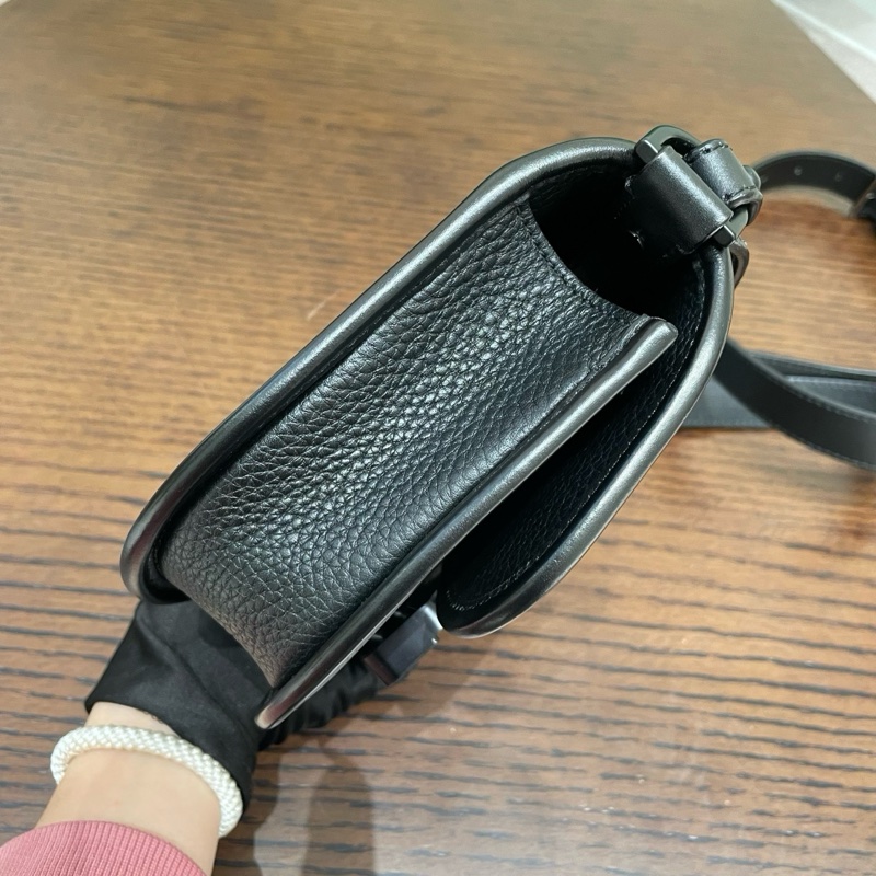 Dior迪奧gallop全皮黑色男士郵差包斜挎包-4