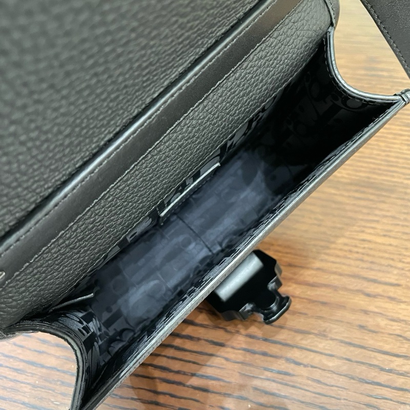 Dior迪奧gallop全皮黑色男士郵差包斜挎包-8