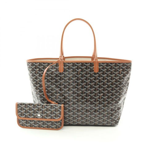 GOYARD Saint Louis PM 手提包 ADM120242 帆布皮革黑棕色二手