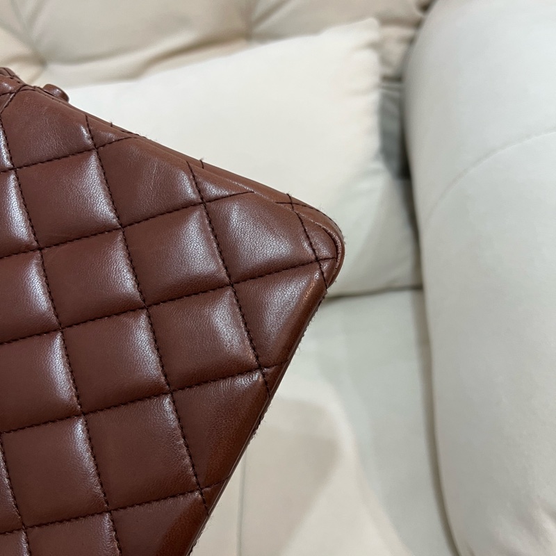 Chanel 香奈兒 網紅爆款 Kelly shoulder 巧克力色 中古 24K金 Vintage-5