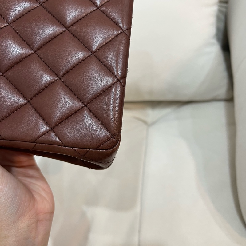 Chanel 香奈兒 網紅爆款 Kelly shoulder 巧克力色 中古 24K金 Vintage-6