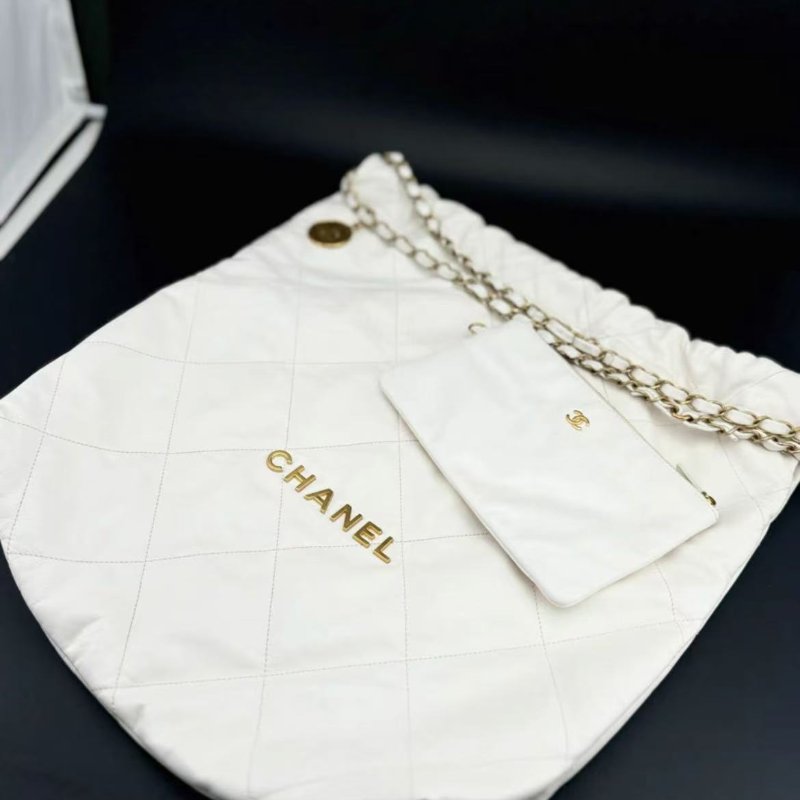 Chanel 22bag 白金 大號 芯片款  99新 配件塵袋-0