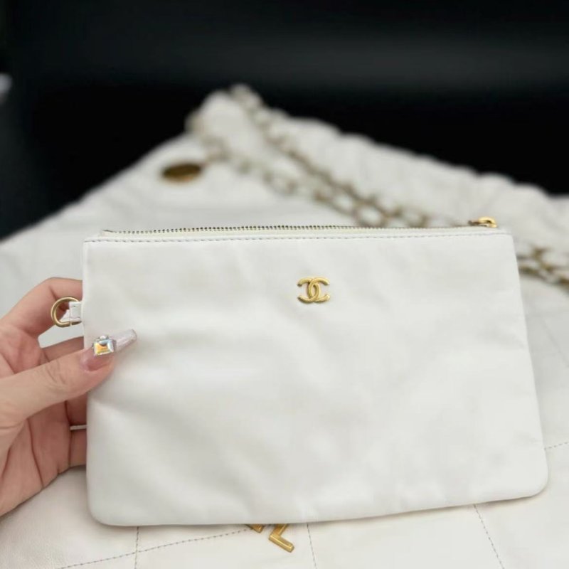 Chanel 22bag 白金 大號 芯片款  99新 配件塵袋-5