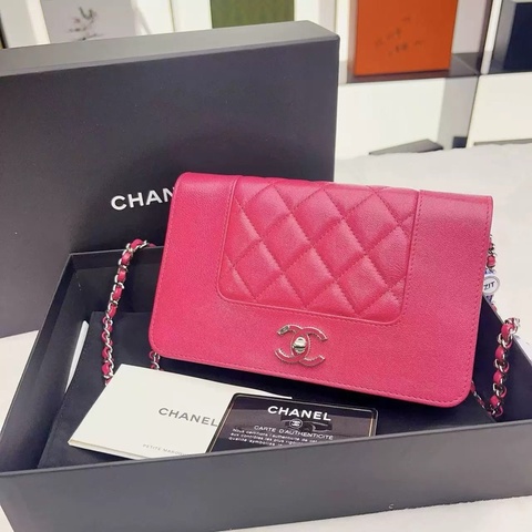 98新 Chanel WOC 粉桃色 全套