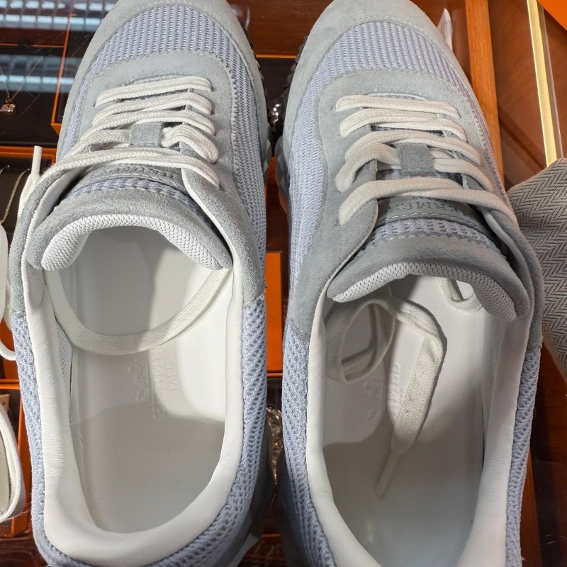 ✨持有香港正品正貨標籤(只做全新)✨ Hermes Bouncing Sneakers 灰藍色波鞋-4