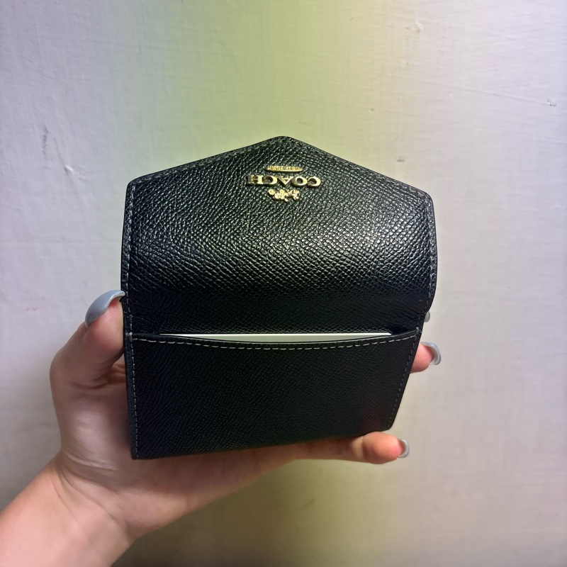 coach黑色零錢包-3