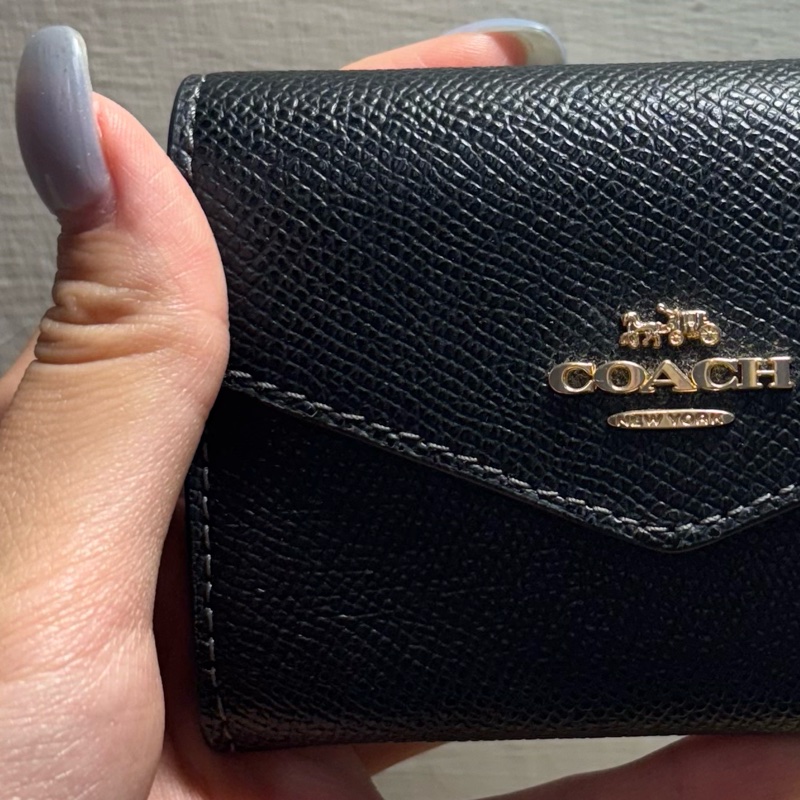 coach黑色零錢包-9
