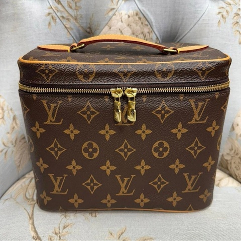 LV 經典老花化妝手提包
