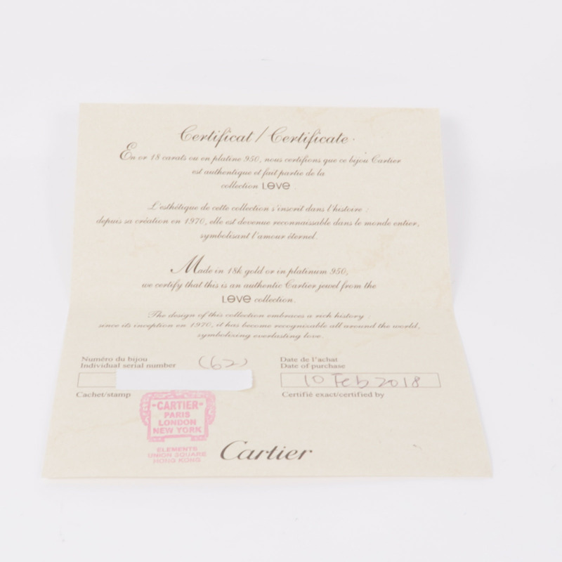 CARTIER 18K白金Love Ring戒指Cartier#62/US#9.75-8