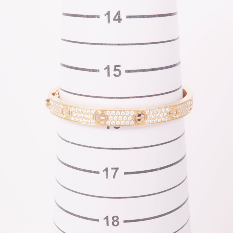CARTIER 【激減優惠】18K玫瑰金Love Bracelet Full Diamond鑽石手鐲Cartier#17-8